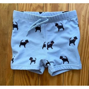 Janie and Jack Baby Boys Blue Dog Print Swim Shorts rash guard AOP 12-18 Months - Picture 1 of 7