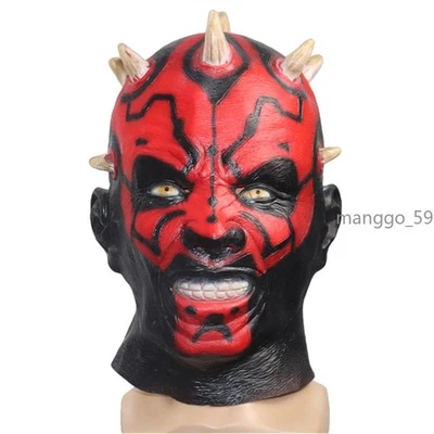 Star Wars Darth Maul Cosplay Latex Terror Mask Helmet Halloween Party Prop Gift - Image 1 of 4