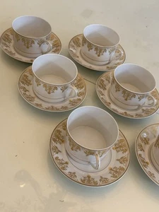 Haviland Limoges Trianon Gold Coffee Cup & Saucer Set 6 See Descr - Picture 1 of 8