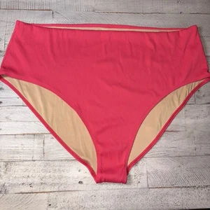 Old Navy Bikini BOTTOM 4XL Swimsuit Bathing Suit Pink Ribbed - Picture 1 of 17