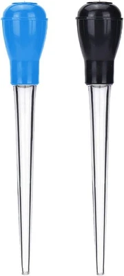 Long Turkey Baster for Cooking with Measurements, Blue & Black, Room Temp Use - Image 1 of 4