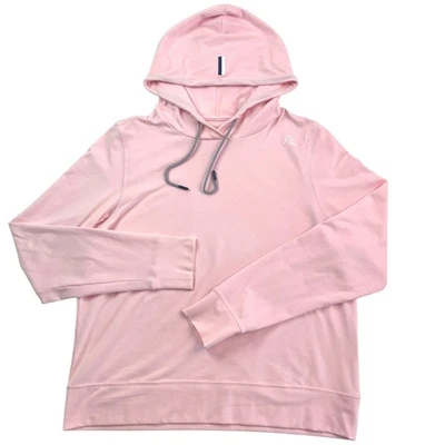 Rhoback Tempo 连帽衫表演上衣 L 粉红色跑步网球运动休闲柔软  — 第 1/4 张图片