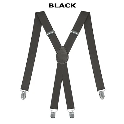 Men X-Shape Suspenders Elastic Strap Brace 3 Clips Adjustable Pants Brace TBN US - Image 1 of 4