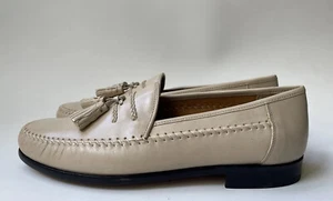 SANDRO MOSCOLONI "LA VIDA" PER-FLEX TAN LEATHER TASSEL LOAFERS SIZE 8 3E -M32 - Picture 1 of 10