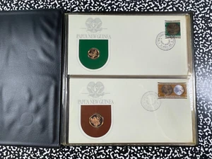 1975 Papua New Guinea 8x Coin/FDC Proof Set Lot#B2197 Silver! With Case & C.O.A. - Picture 1 of 11