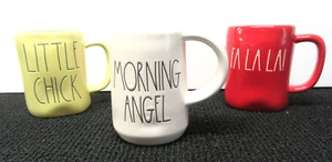Rae Dunn Lot Of 3 Mugs 1 Is Very Rare!! Morning Angel, Little Chick, Fa La La - Picture 1 of 15