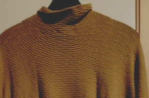 Phase Eight Jerseykleid kleiner Rollkragen cognac strukturiert Gr. S-M-L wie neu - Bild 1 von 6