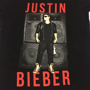 T-shirt Justin Bieber Believe Tour 2012/2013 nera 2 lati pop rap hip hop - Foto 1 di 9