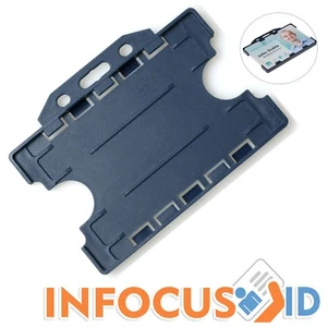 100 X Porta Tessere Rigidi Doppia Faccia Blu Scuro Per Tessere/Badge - Foto 1 di 1