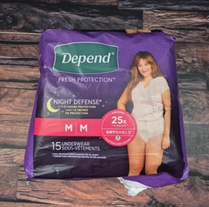 Ropa Interior Depend Night Defense Mediana 15 Ct Nueva Estante Dañada Tirar ¡Envío Gratis! - Imagen 1 de 6