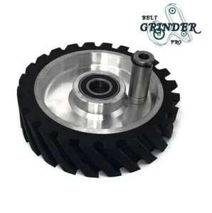 8" Belt Grinder Contact Wheel Serrated Rubber With 1/2 inch bore - Picture 1 of 5