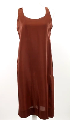 VTG Women's 20s Brown Silk Night Gown / Slip Dress M/L 1920s Sleep Wear - Image 1 of 4