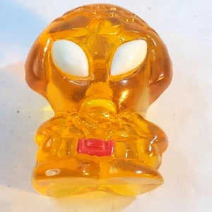 Vintage Go Go Crazy Bones Translucent Golden Yellow Alien Collectible Red Buckle - Picture 1 of 4