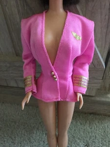 1989 Mattel Flight Time Barbie #9584 Barbie Doll Hot Pink Color Jacket Only - Picture 1 of 10