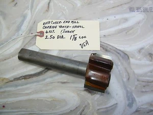 OHIO CUTTER - CARBIDE TEETH END MILL - 2.50" DIA. USA - 1" SHANK.  1.14 LOC - Picture 1 of 3