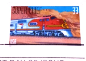 20th Century American Trains - Super Chief - Gold Replica Stamps - SEE BELOW - Picture 1 of 4