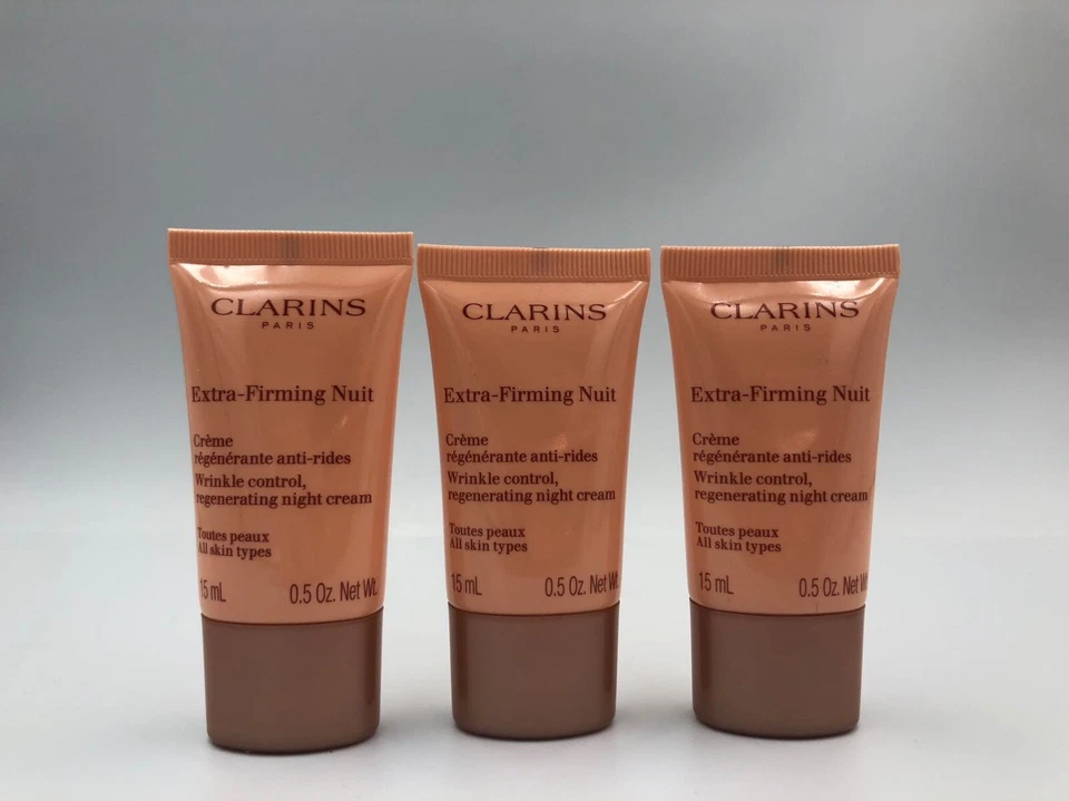 Clarins Extra-Firming Nuit Anti-Falten Night creme All skin types 3x 15ml 2024! - Bild 1 von 4