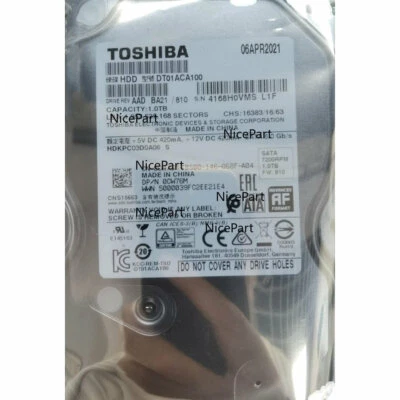 Compatible Toshiba DT01ACA100 1TB Internal 7200 RPM 3.5 inch SATA 6 Gb/s Hdd - Image 1 of 4