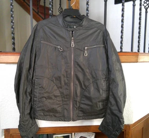 MONARCHY CONSTO SEMPER MENS NYLON/ DENIM LINED ZIP TOP BIKER JACKET,XLARGE - Picture 1 of 6