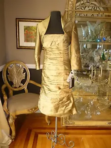 A436 VM COLLECTION MORI LEE 70430 SZ 6 TRUFFLE COCKTAIL FORMAL DRESS $390 - Picture 1 of 10