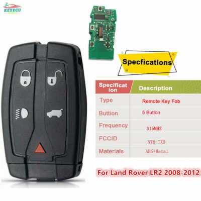 Replacement For Land Rover 2008-2012 LR2 Remote Key Fob Car Keyless Entry Smart Foto 1 de 4