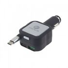 For Iphone 15/Pro/Max/Plus Car Charger Retractable 4.8Amp Type-C 2-Port Usb
