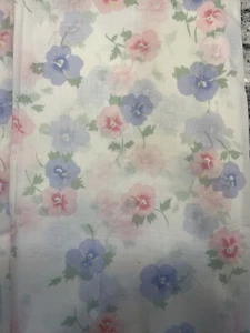 Vintage PETER PAN FABRICS PINK/Blue floral Sheet Cotton 2.5 Yards - Picture 1 of 6