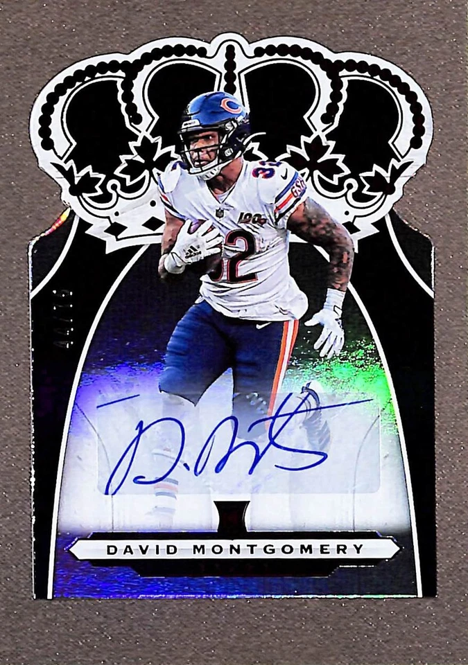 2019 Panini Chronicles Crown Royale #CR-22 David Montgomery RC Die-Cut Auto #/75 - Image 1 of 3