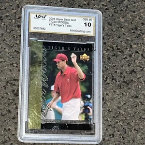 2001 Upper Deck Gem Mint 10 Tiger Woods Tigers Tales TT8 Make Offer Golf - Picture 1 of 2