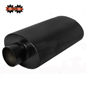 Toyota Universal 3" Inlet Outlet Oval Turbo Muffler Black Camry Celica Corolla - Picture 1 of 4