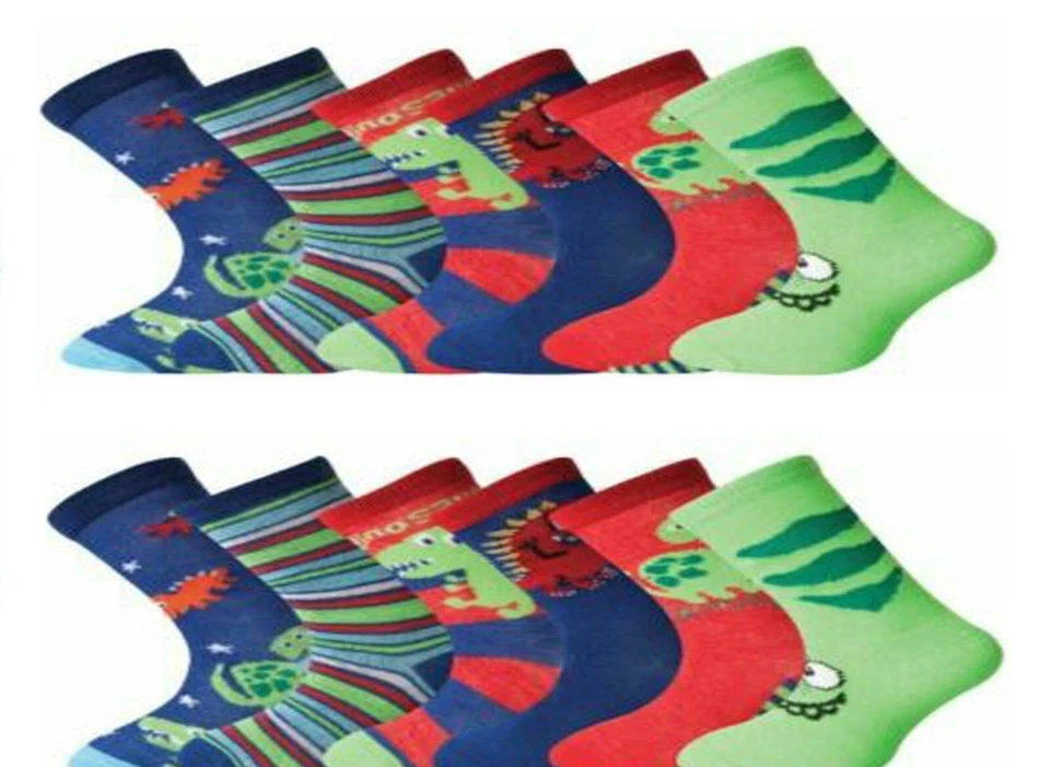 ROYAL DREAM JUNGEN UND MÄDCHEN FARBIGE NEUHEIT MODE FUNKY KINDER DINOSOUR DESIGN SOCKEN