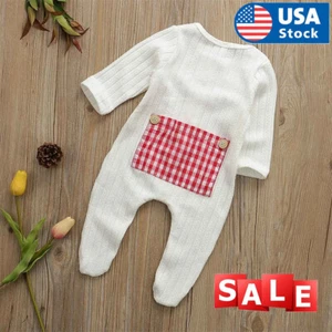 Newborn Baby Boys Girls Rompers Bodysuit Jumpsuit Playsuit Outfits Clothes Set - Picture 1 of 11