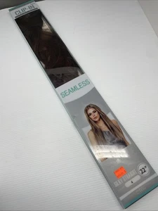 100 % Virgin Remy 8 Stück nahtloser Clip in 22 Zoll von EVE HAIR Farbe 4 - Bild 1 von 15