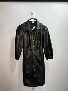 Chaqueta de cuero negra manga abullonada GAP para mujer, talla XS.NUEVA CON ETIQUETAS. 3K - Imagen 1 de 7