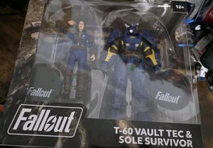 McFarlane Toys - Fallout 4 - 7" T-60 Vault Tec & Sole Survivor in mano - Foto 1 di 2