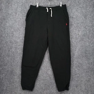 Polo Ralph Lauren Jogger Boys XL 18-20 Black Sweatpants Hi Rise Drawstring Pony - Picture 1 of 11