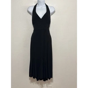 VTG 90s Y2K B. Smart Halter Babydoll Little Black Dress M Whimsigoth Dark Fairy - Picture 1 of 11