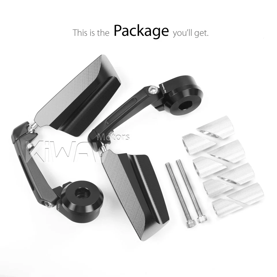 Espejos retrovisores de extremo de barra LEAP negro aluminio elegante ajustable barra hueca de 1" se adapta a Yamaha Foto 1 de 4