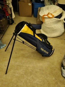 TOP FLITE XL Junior Golf Stand Bag 21" TALL Navy Blue Yellow - Picture 1 of 5