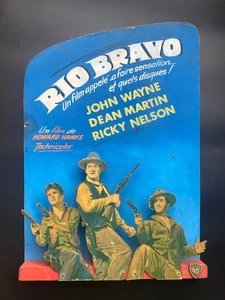 RARE grand plv en bois Rio Bravo John Wayne Technicolor No affiche Cinema Warner - Picture 1 of 7
