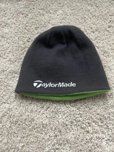 Taylormade Golf Beanie Mütze OS grün grau Wende Strick Fleece RBZ - Bild 1 von 4
