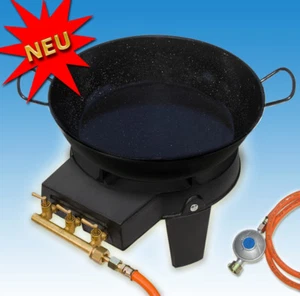 Hockerkocher Gaswok Wokbrenner 9,2 kW + 40 cm Wokpfanne Wok Gaskocher Gasbrenner - Bild 1 von 1