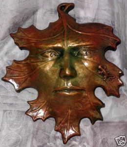Leaf Man Lizard Mythical Wall Decor Green Man Sculpture - Picture 1 of 1