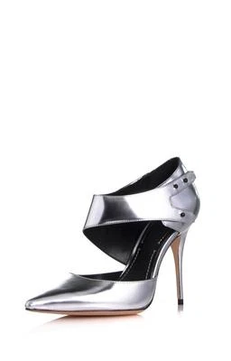 Elizabeth and James Sand Pump Silver Metal sandal stiletto heel pointed toe NEW - Image 1 of 4
