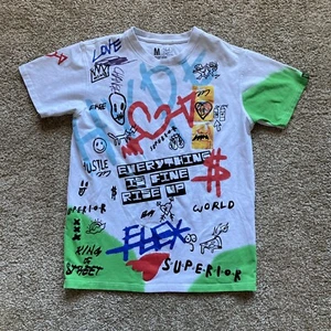 Bleecker & Mercer Everything Is Fine Rise Up Graphic T-Shirt Mens Size Medium - Picture 1 of 12