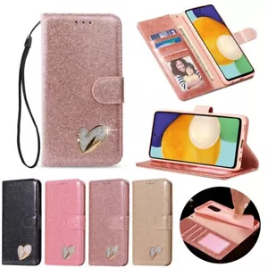 Funda tipo billetera de cuero brillante para tarjeta para mujer con tapa para Samsung A15/A35/A55/A16 - Imagen 1 de 25