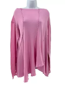 Free People We The Free Full Swing Tunika Top asymmetrisch U-Ausschnitt rosa M - Bild 1 von 7