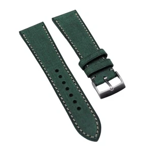 20mm, 22mm Green Babele Leather Watch Strap - Picture 1 of 2