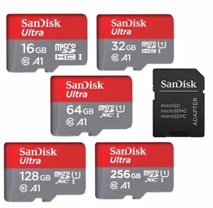 SanDisk ULTRA 512GB 256GB 128GB 64GB 32GB 16GB memory card Micro SD TF A1 LOT - Picture 1 of 14