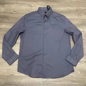 Express Button Down Shirt Slim Stretch 1MX Dress Shirt Gray Mens Sz L NWT - Picture 1 of 7